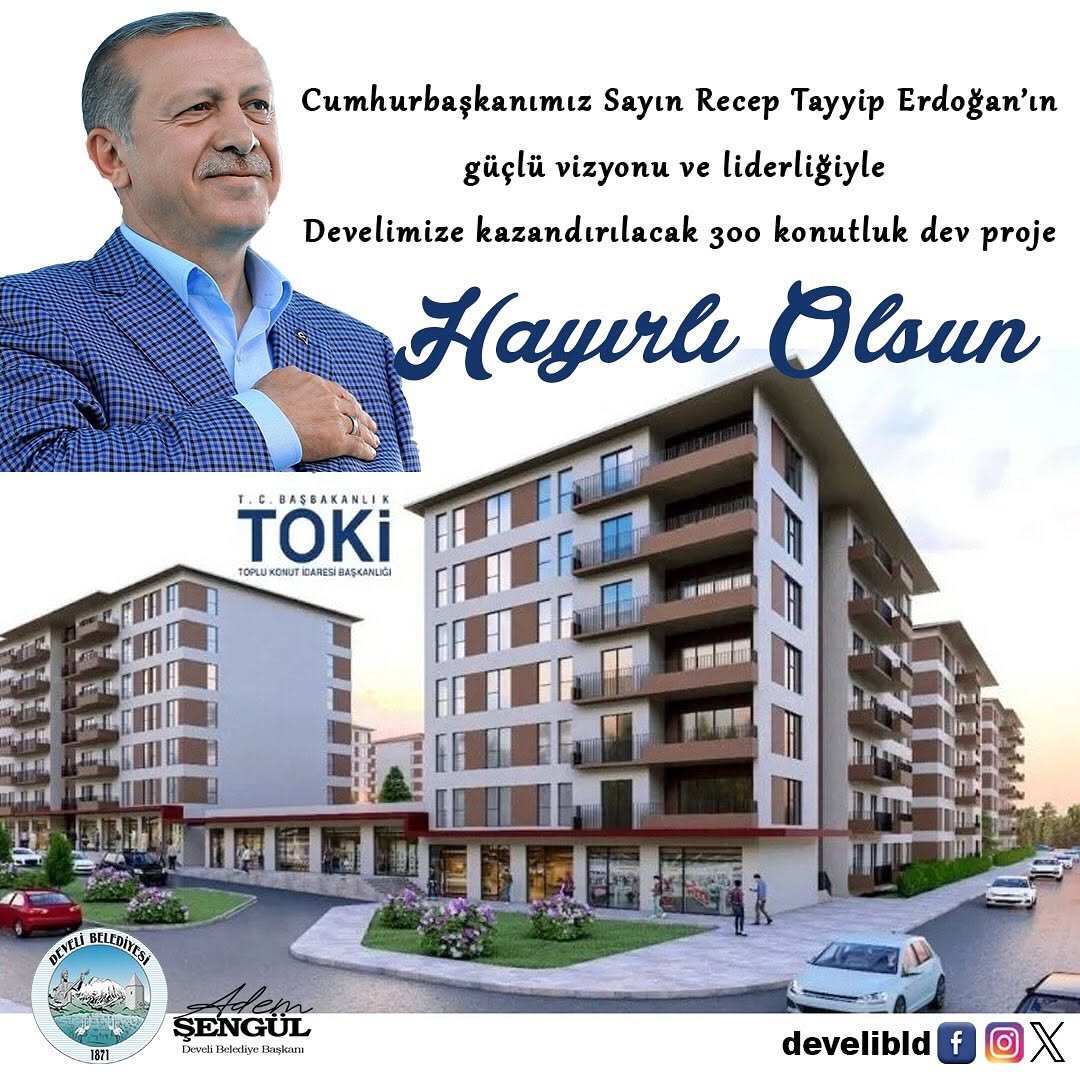 Develi'ye 300 Konutluk Yüzyılın Projesi Hayata Geçiyor
