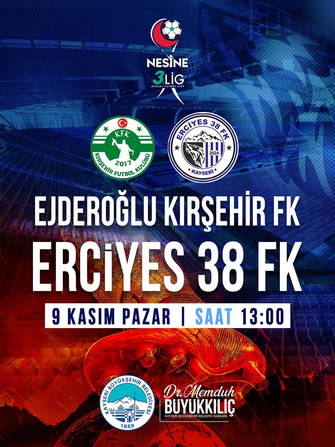 Erciyes 38 FK, Kırşehir Deplasmanında Zafere Odaklandı