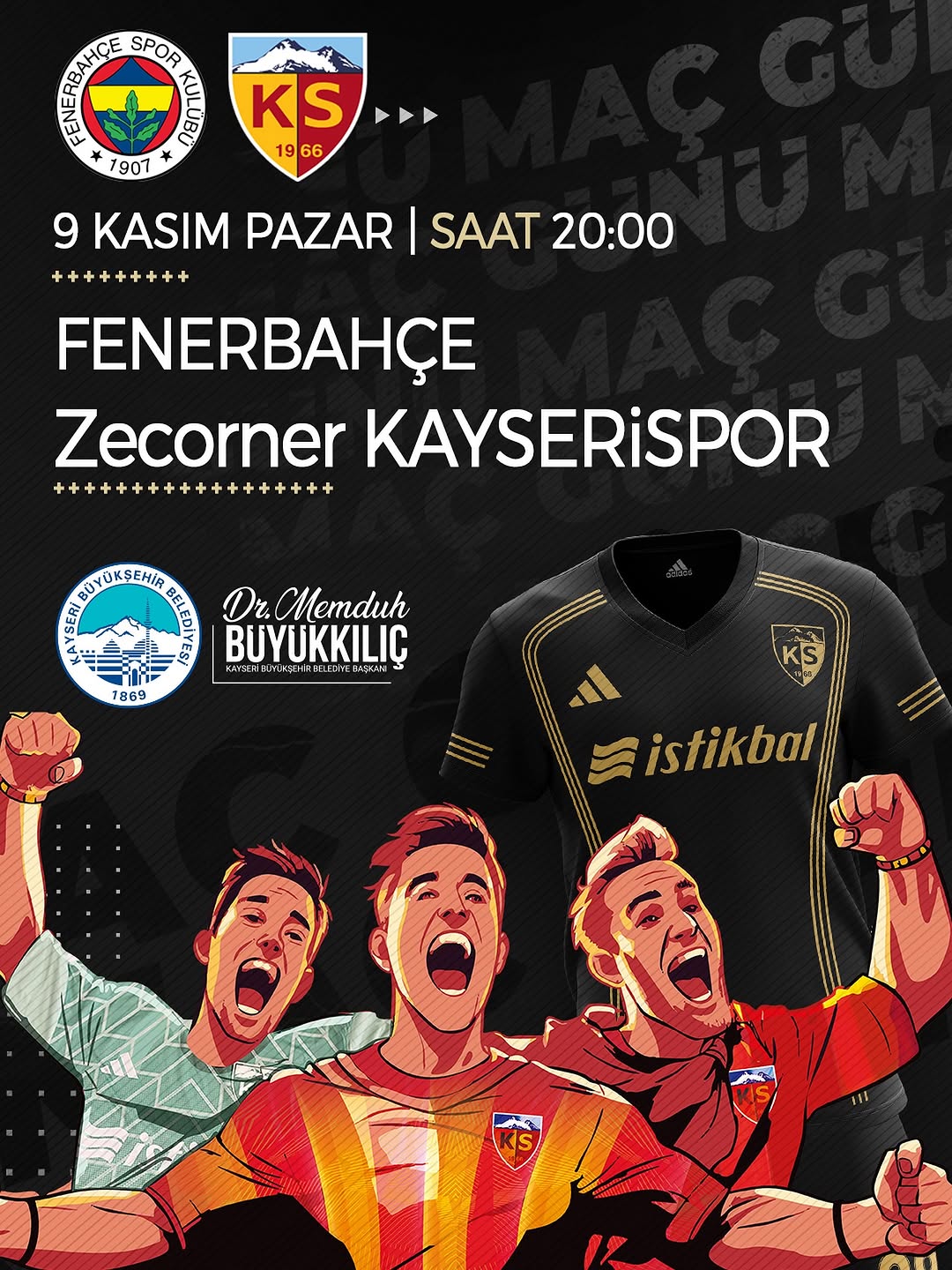 Kayseri Büyükşehir Belediyesi'nden Fenerbahçe Maçı Öncesi Kayserispor'a Destek