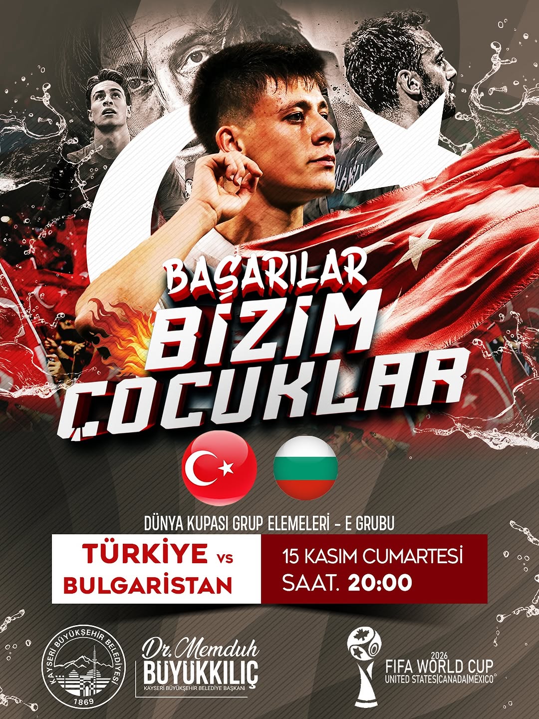 <title>Türkiye Milli Futbol Takımı'na Kayseri'den Destek Mesajı