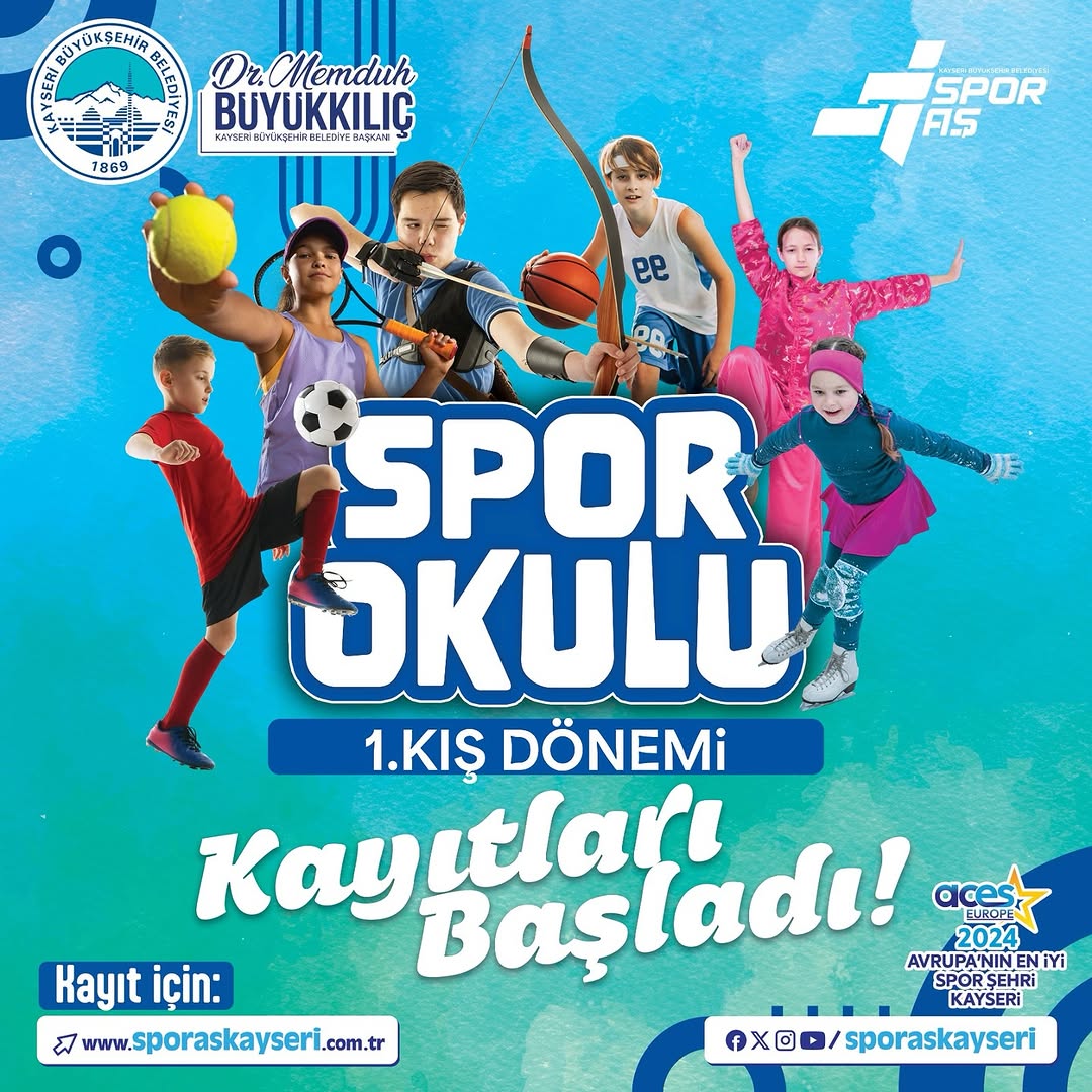 Kayseri'de Kış Spor Okulları Kayıtları Başladı: 16 Branşta Eğitim Fırsatı