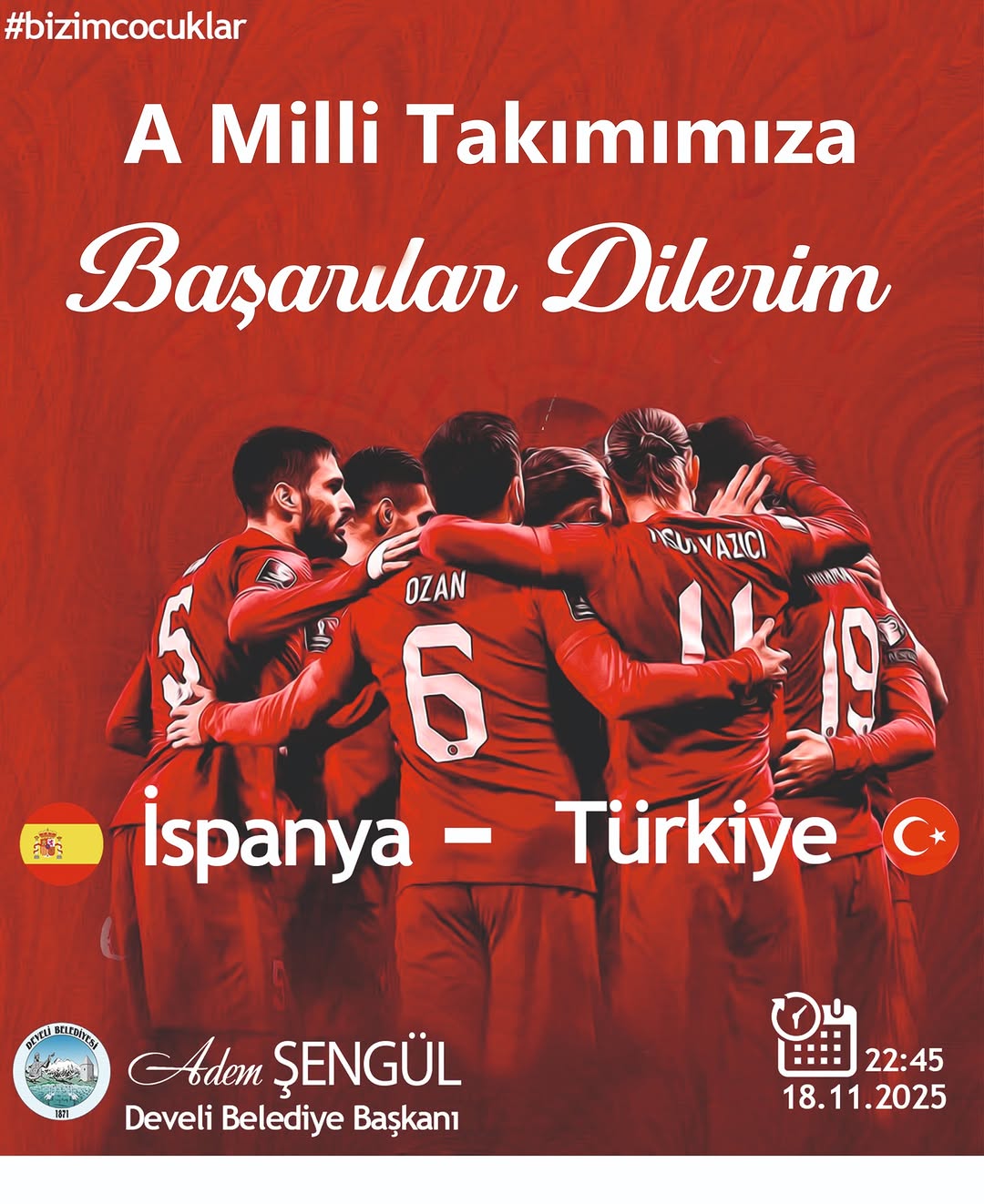 <title>Develi Belediye Başkanı'ndan Milli Takım'a Destek Mesaji