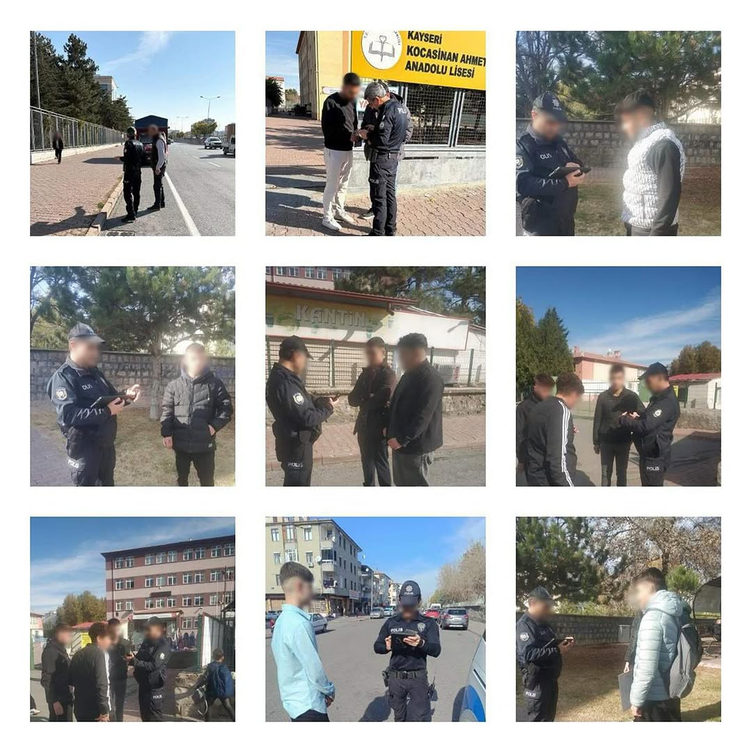 Kayseri'de Okul Önlerinde Huzur Uygulaması: 121 Okul Kontrol Altına Alındı