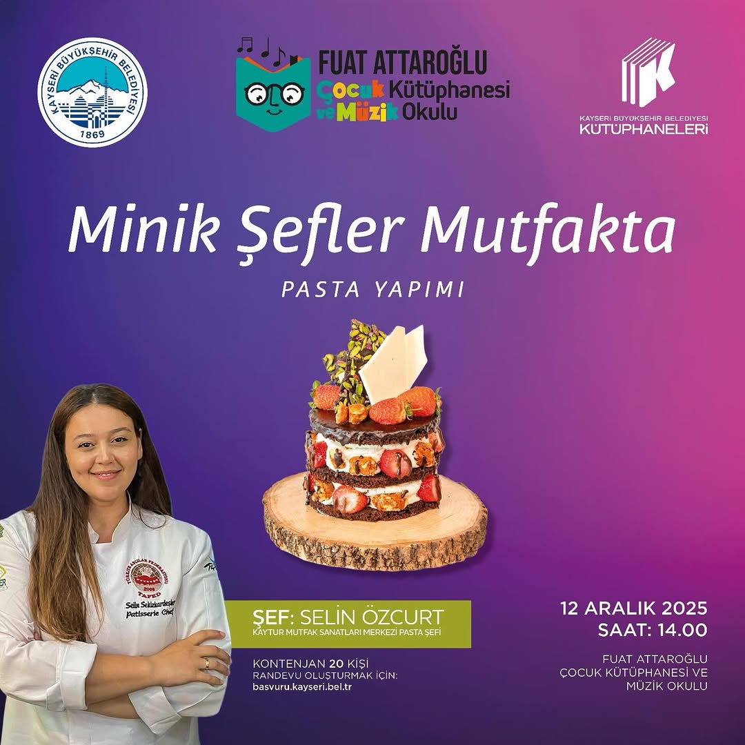 Kayseri'de Çocuklar Mutfakta: Pasta Yapım Atölyesi Düzenleniyor