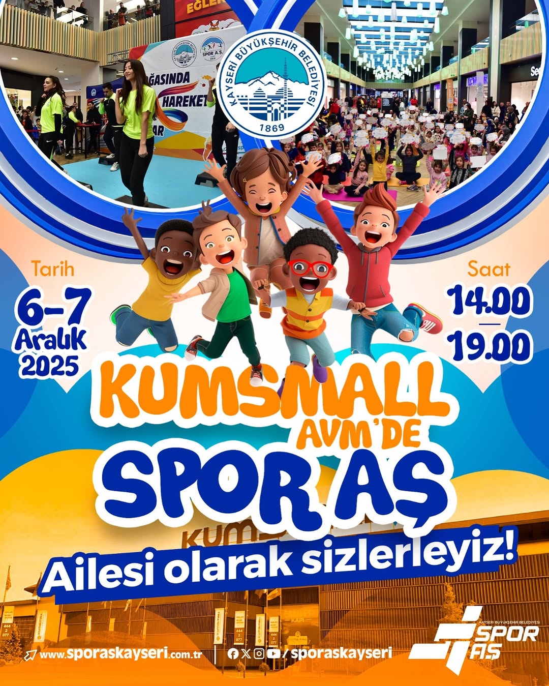 Kayseri'de Ücretsiz Spor Etkinlikleri Kumsmall AVM'de Başlıyor