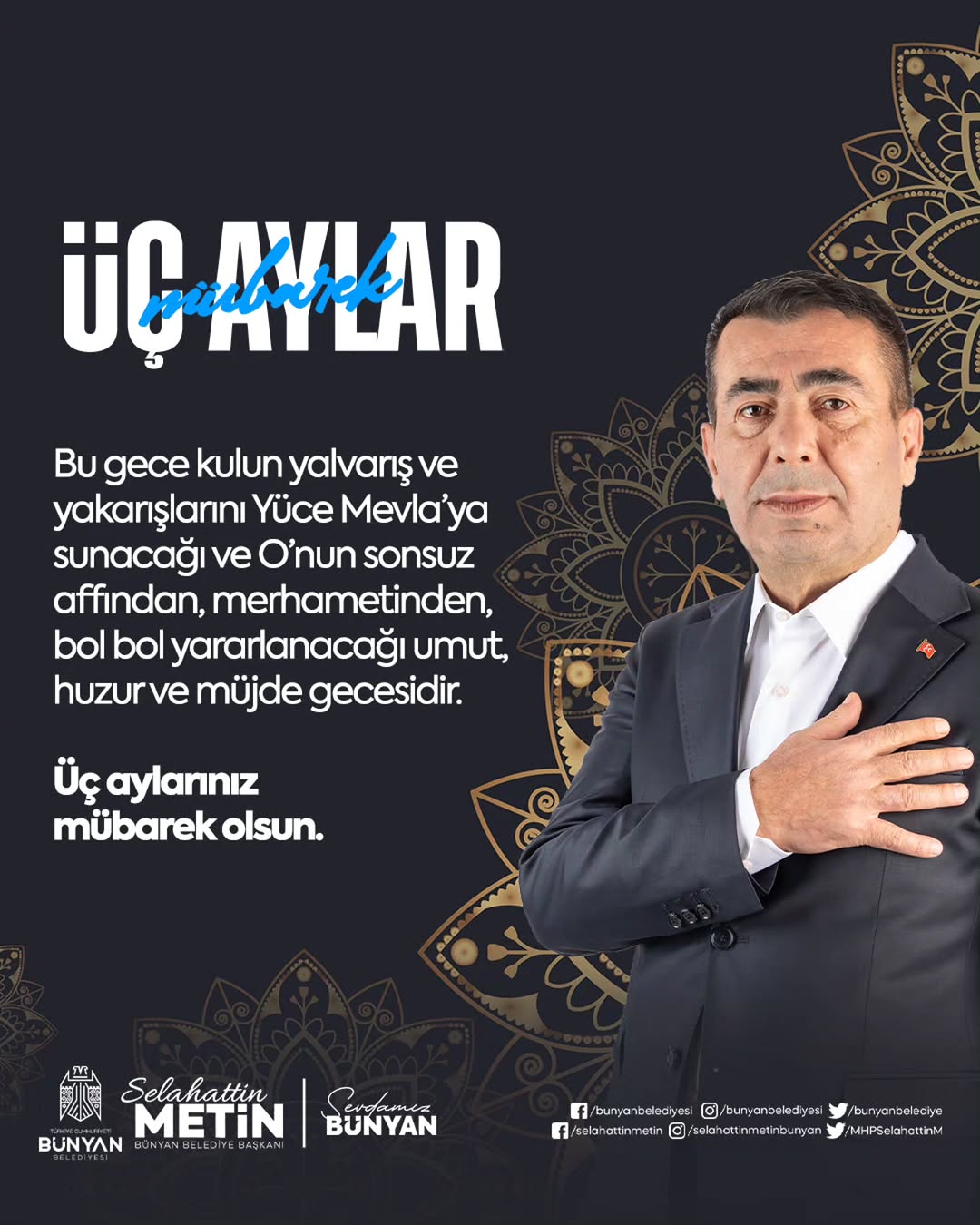 Bünyan'da Regaib Kandili Mesajı: 