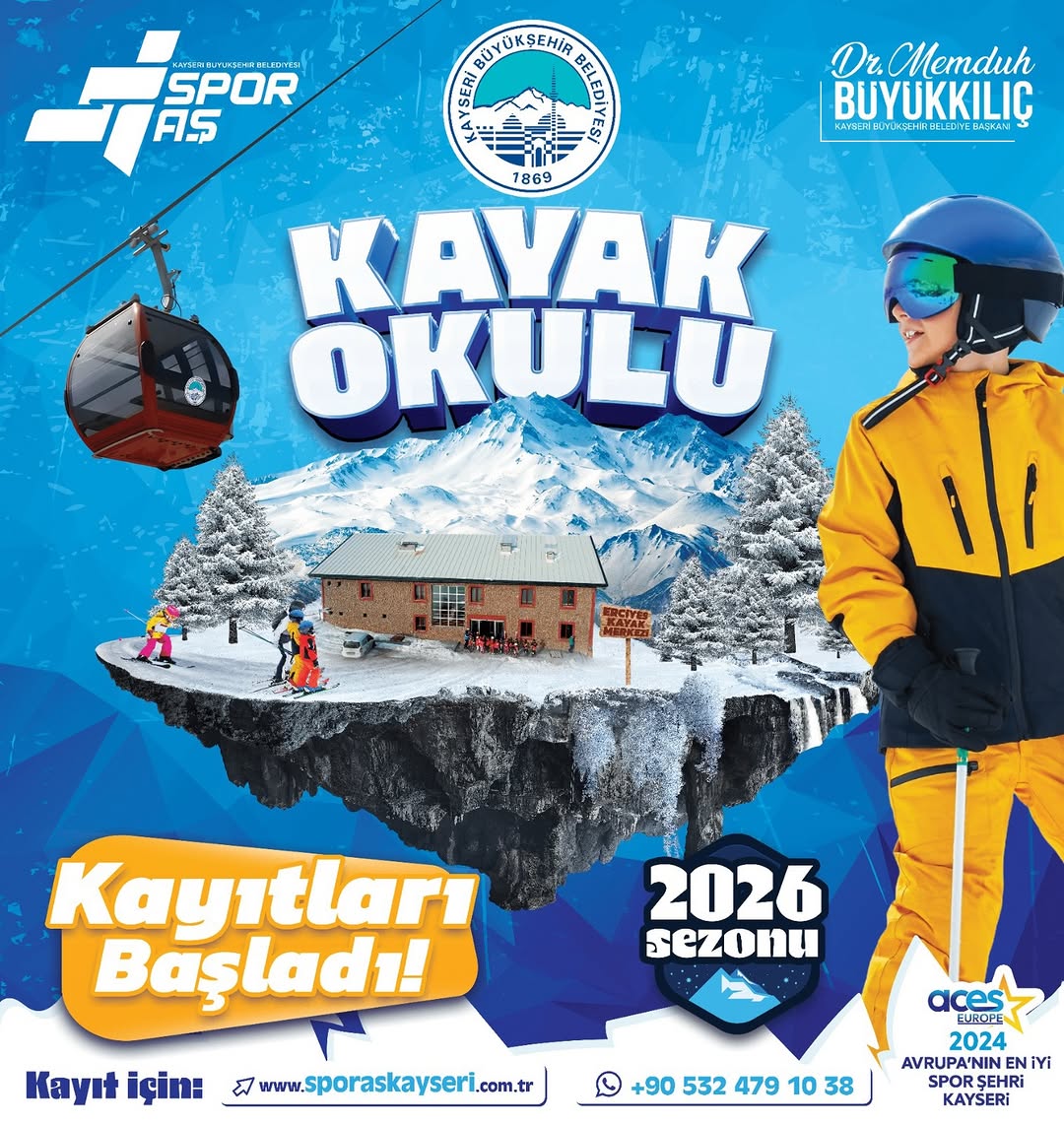Kayseri'de Kayak ve Snowboard Okulu Kayıtları Başladı