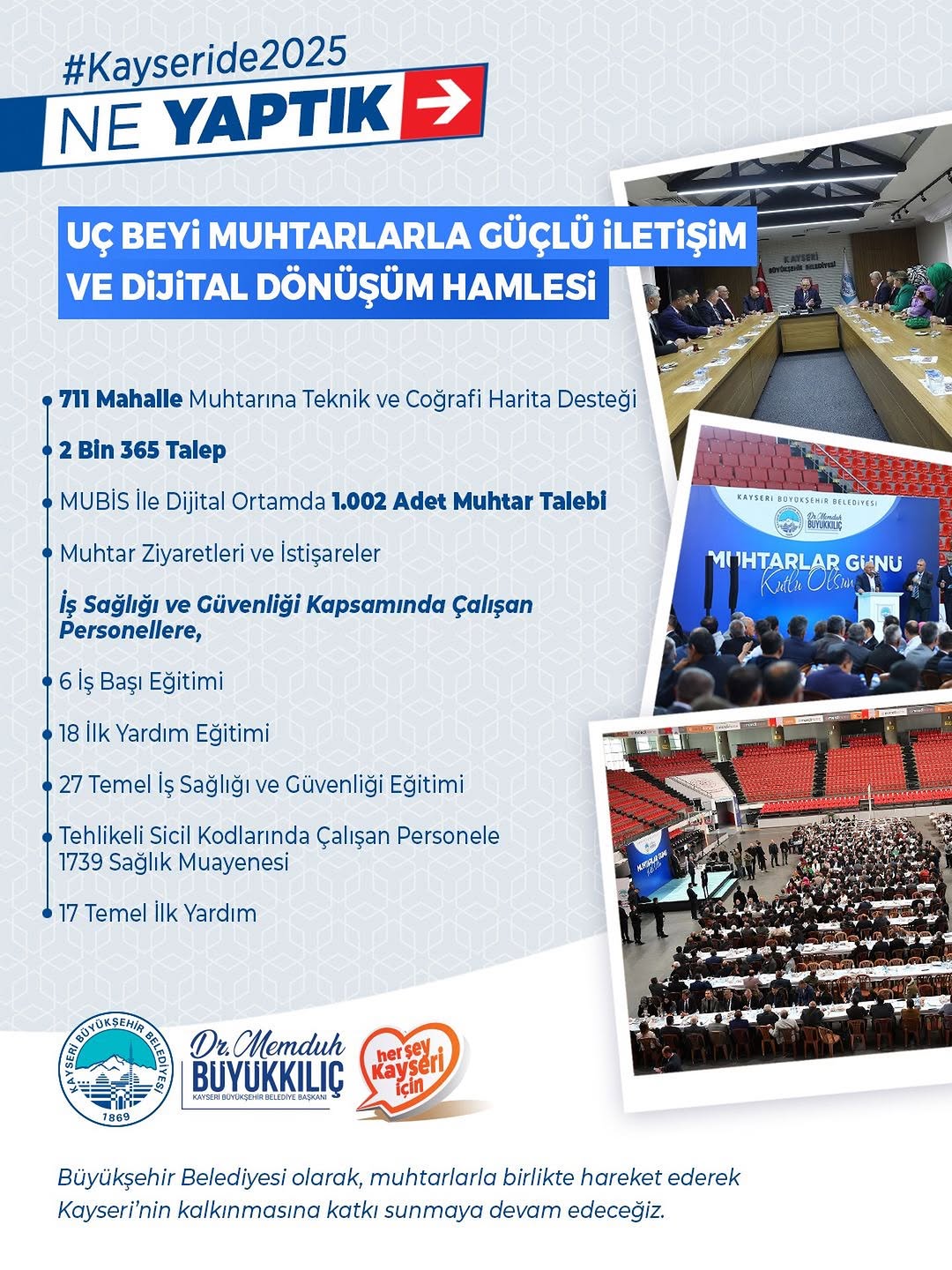 Kayseri Büyükşehir Belediyesi, Muhtarlarla İş Birliğini Güçlendiriyor