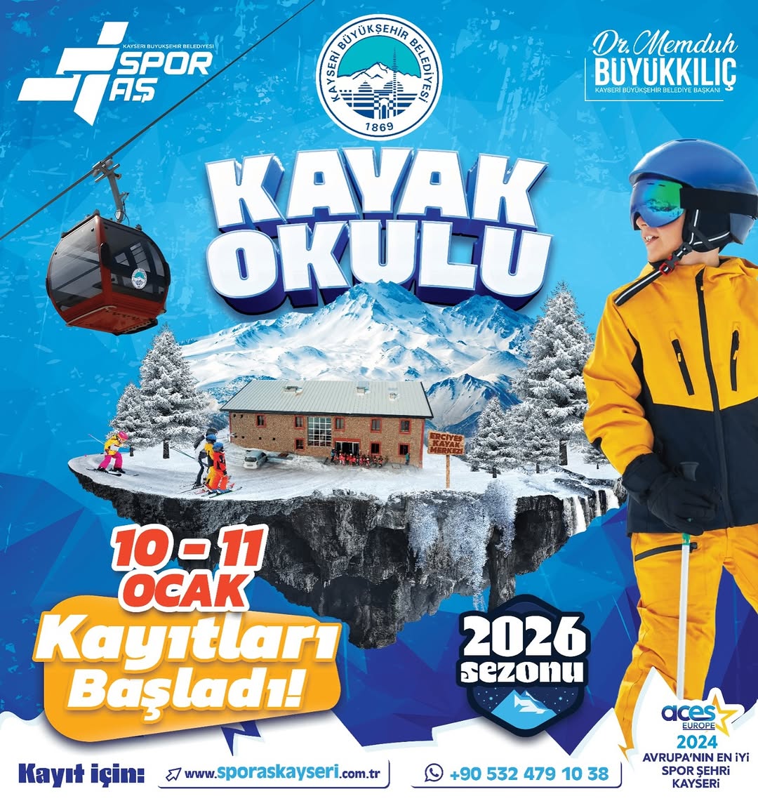 Kayseri'de Kayak ve Snowboard Eğitimleri Başlıyor