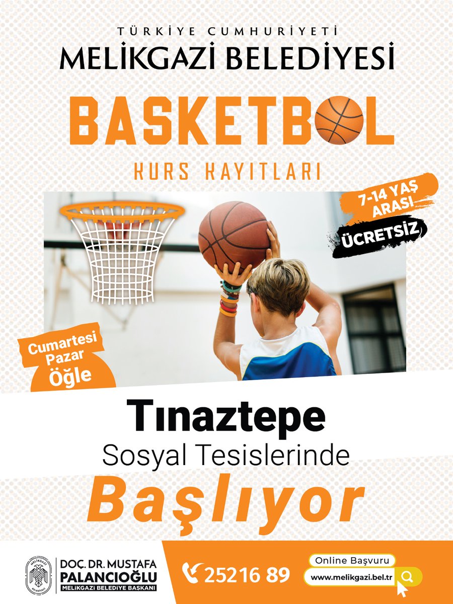 Kayseri Melikgazi'de Gençler İçin Ücretsiz Basketbol Kursları Başlıyor