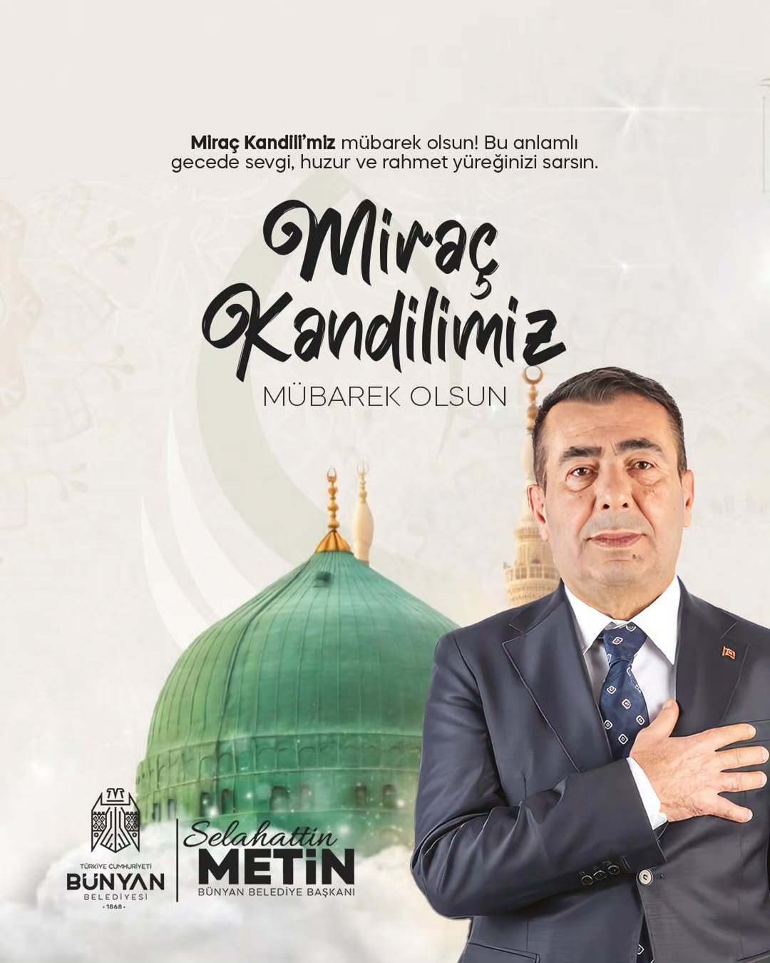 Bünyan Belediyesi'nden Miraç Kandili Mesajı