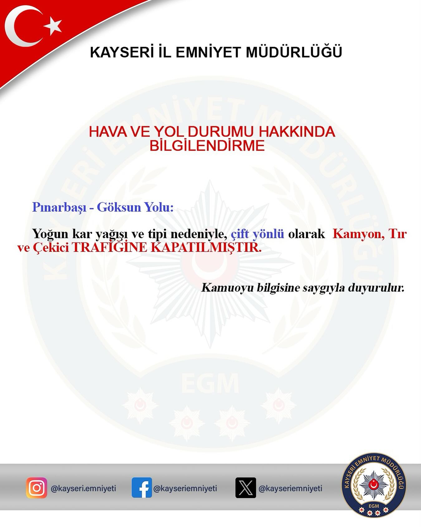 Kayseri'de Kış Tedbirleri: Kar Yağışı ve Buzlanmaya Karşı Alınan Önlemler