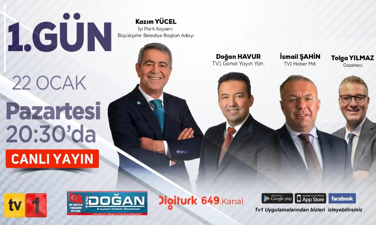 İyi Parti Kayseri Adayı Kazım Yücel, Tv1'de halka seslenecek!