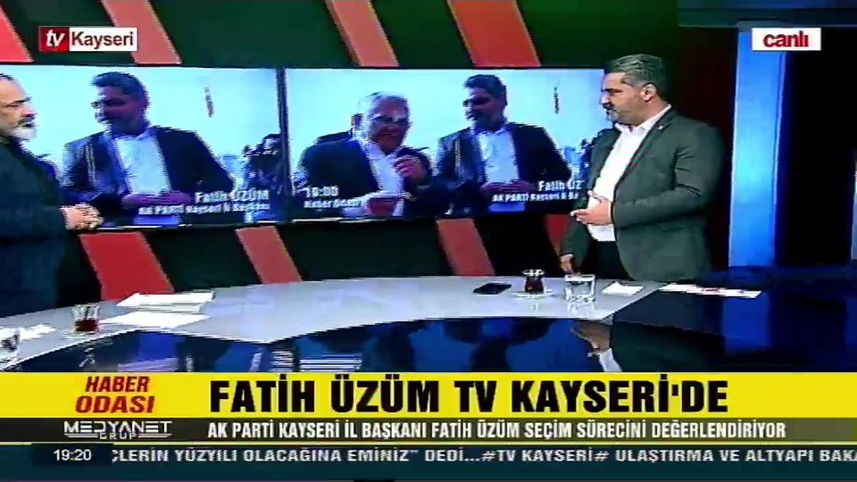 AK Parti Kayseri İl Başkanı Fatih Üzüm, 'Haber Odası' programında Kayseri'nin gündemini değerlendirecek.