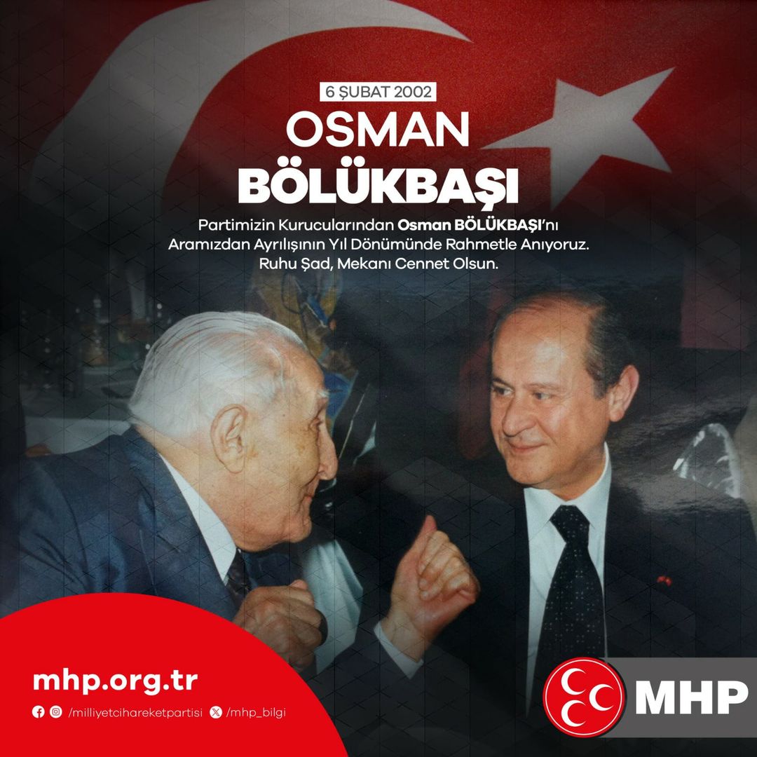 MHP, Osman Bölükbaşı'yı Anma Mesajıyla Onurlandırdı