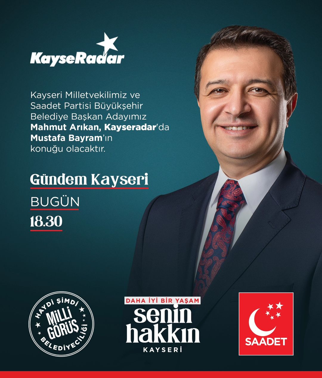 Saadet Partisi Milletvekili Mahmut Arıkan, Kayseri ve Ülke Gündemini Değerlendirecek