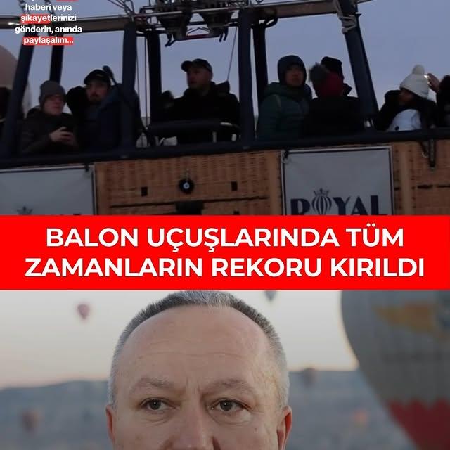 Kapadokya'da Sıcak Hava Balonları ile Rekor Sayıda Turist Havalandı