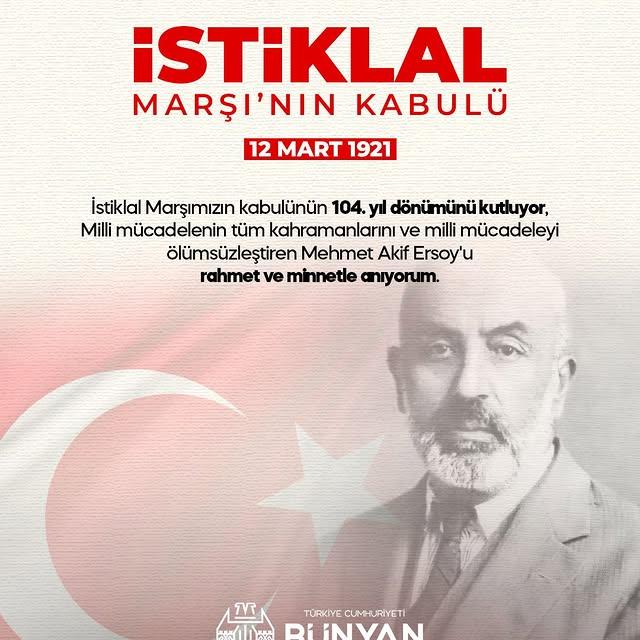Bünyan'da İstiklal Marşı'nın Kabulünün 104. Yılı Kutlandı