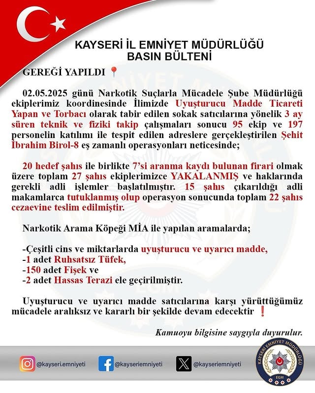 Kayseri'de İl Emniyet Müdürü Görev Değişimi