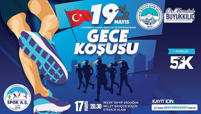 Kayseri'de 17 Mayıs'ta Enerjik Gece Koşusu Düzenleniyor