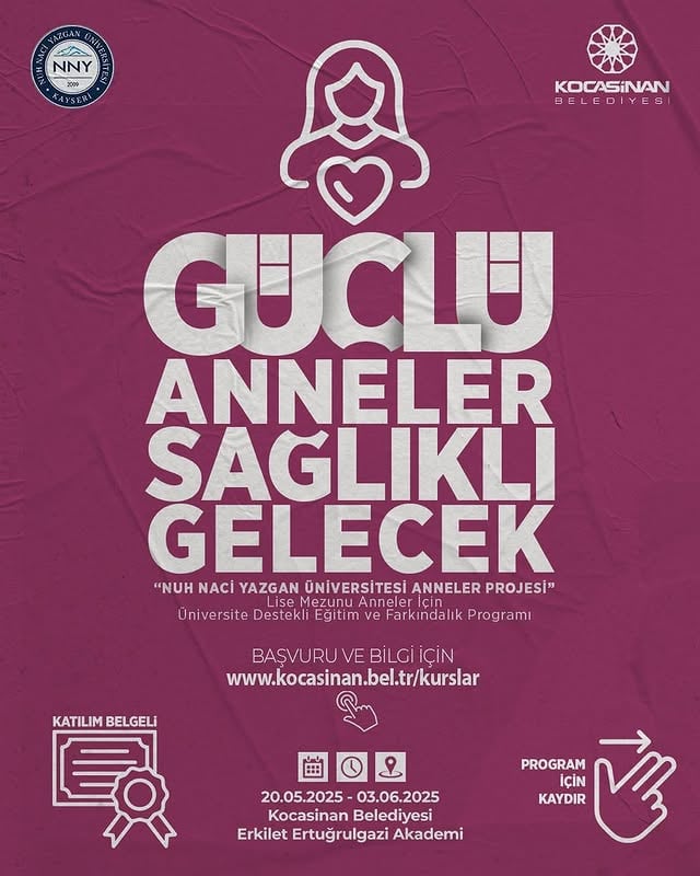 Kocasinan Belediyesi, Anneler için Üniversite Destekli Eğitim ve Farkındalık Programı Başlattı