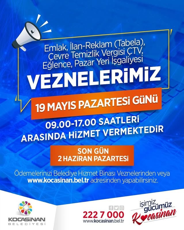 Kocasinan Belediyesi Vergi Ödeme Süresi Uzatıldı, Vatandaşlara Kolaylık Sağlandı