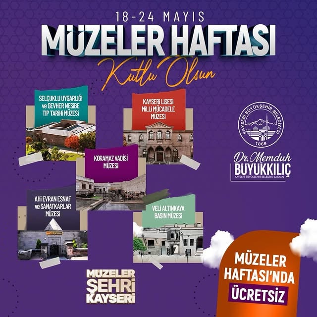 Kayseri'de Müzeler Haftası Başlıyor: Tarihi ve Kültürü Ücretsiz Keşfedin