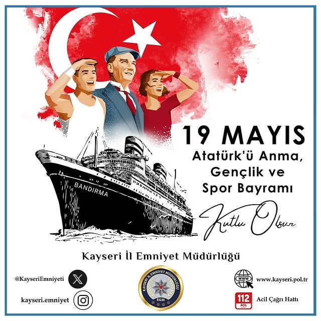 Kayseri'de 19 Mayıs Atatürk'ü Anma, Gençlik ve Spor Bayramı Coşkuyla Kutlandı