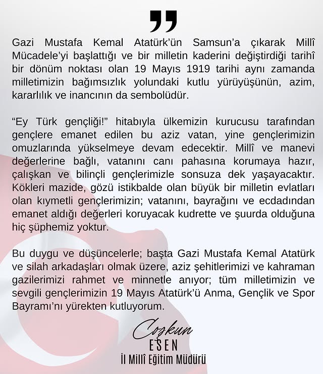 Kayseri'de 19 Mayıs Atatürk'ü Anma, Gençlik ve Spor Bayramı Coşkuyla Kutlandı