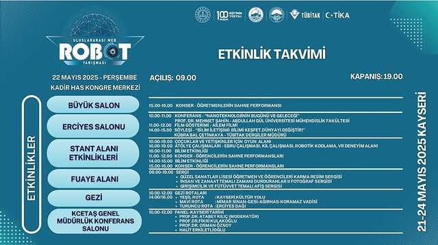 Kayseri'de 17. Uluslararası MEB Robot Yarışması Coşkuyla Başladı
