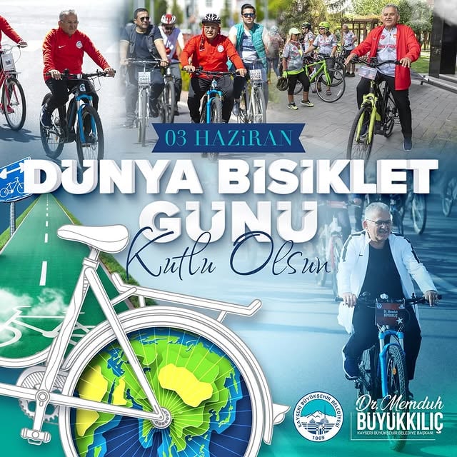 Kayseri'de Dünya Bisiklet Günü Coşkuyla Kutlandı