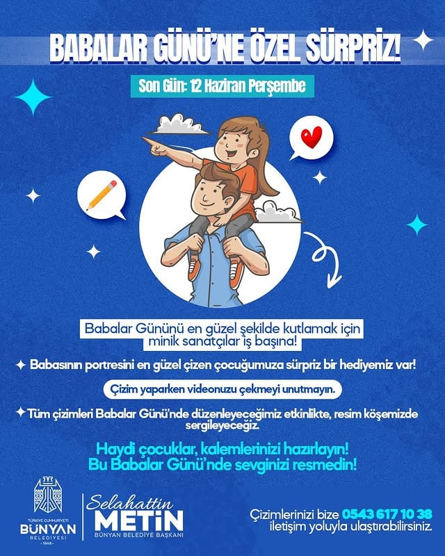 Bünyan'da Babalar Günü'ne Özel Resim Etkinliği ve Sürpriz Hediye