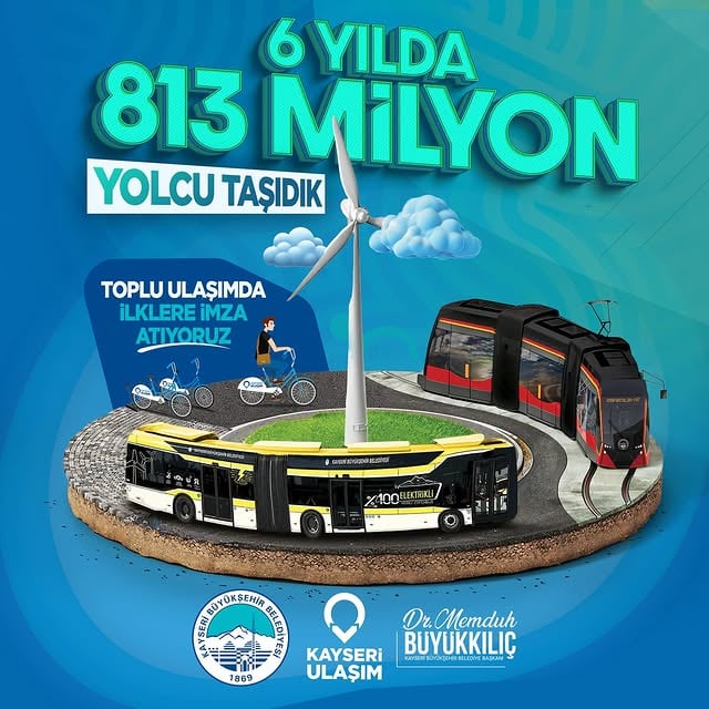 Kayseri'de Toplu Ulaşımda Dev Atılım: 6 Yılda 813 Milyon Yolcu