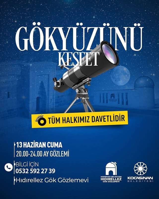 Kocasinan'da Ücretsiz Ay Gözlemi Etkinliği Düzenleniyor