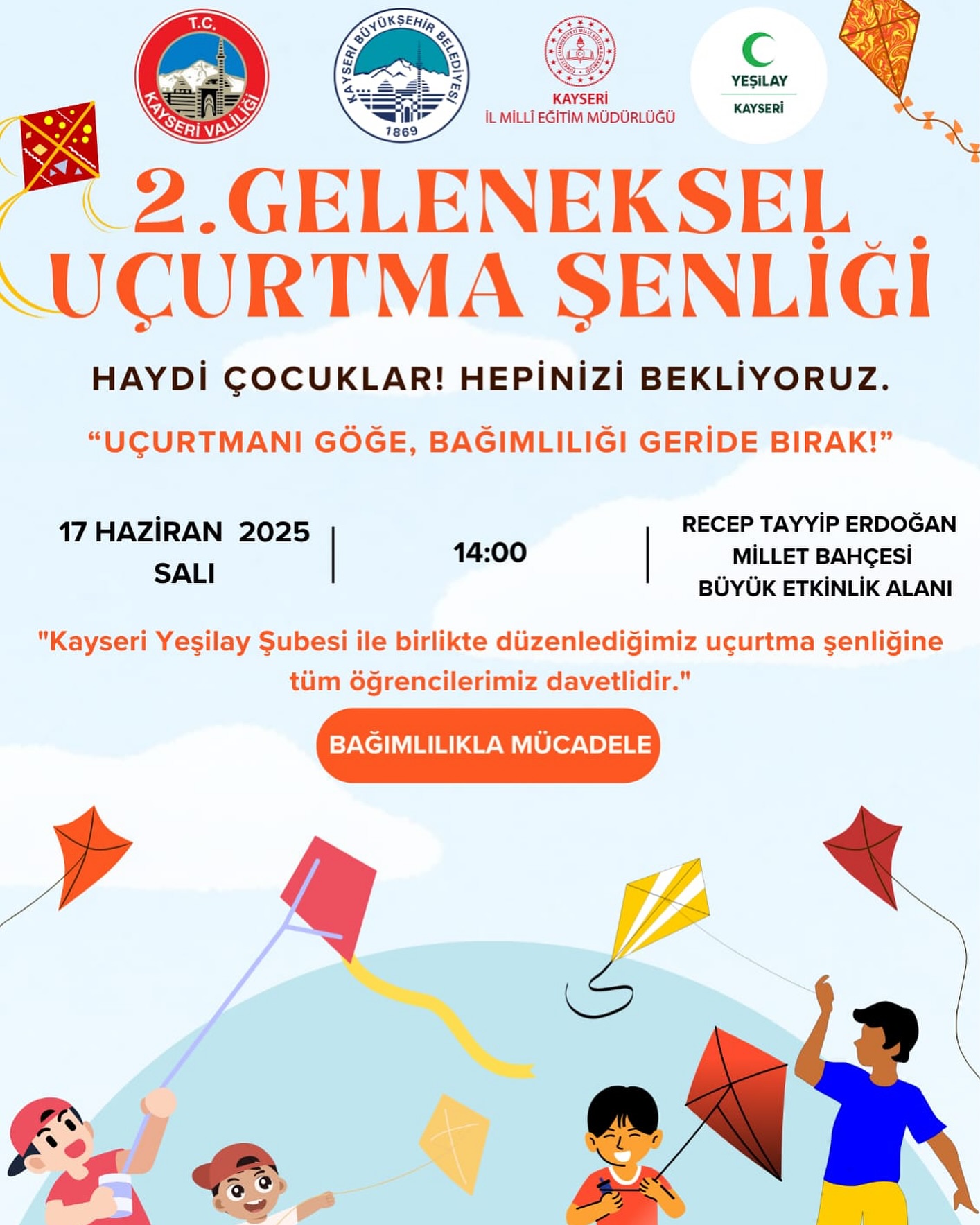 Kayseri'de Geleneksel Uçurtma Şenliği Başlıyor: Gökyüzü Uçurtmalarla Renklenecek
