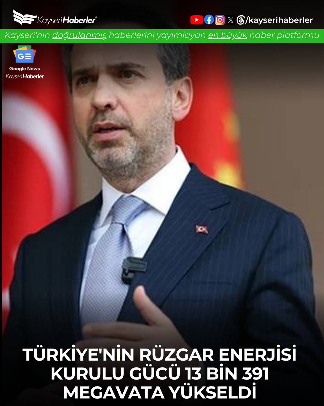 Türkiye'nin Rüzgar Enerjisi Kurulu Gücü 13 Bin 391 Megavata Ulaştı