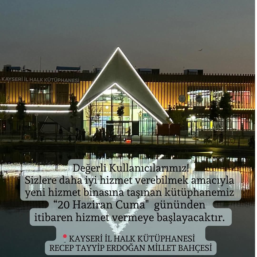 Kayseri'de Recep Tayyip Erdoğan Millet Bahçesi'nde Kültürel Etkinlikler Başlıyor