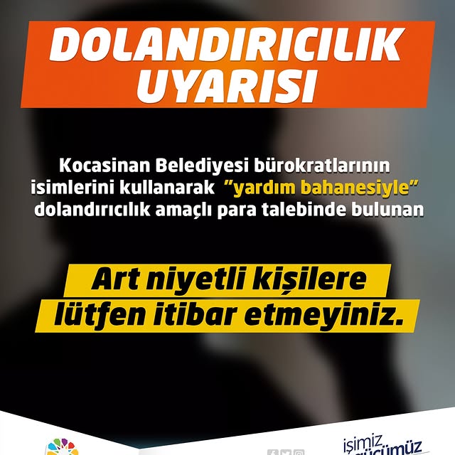 Kocasinan Belediyesi'nden Dolandırıcılık Uyarısı: 