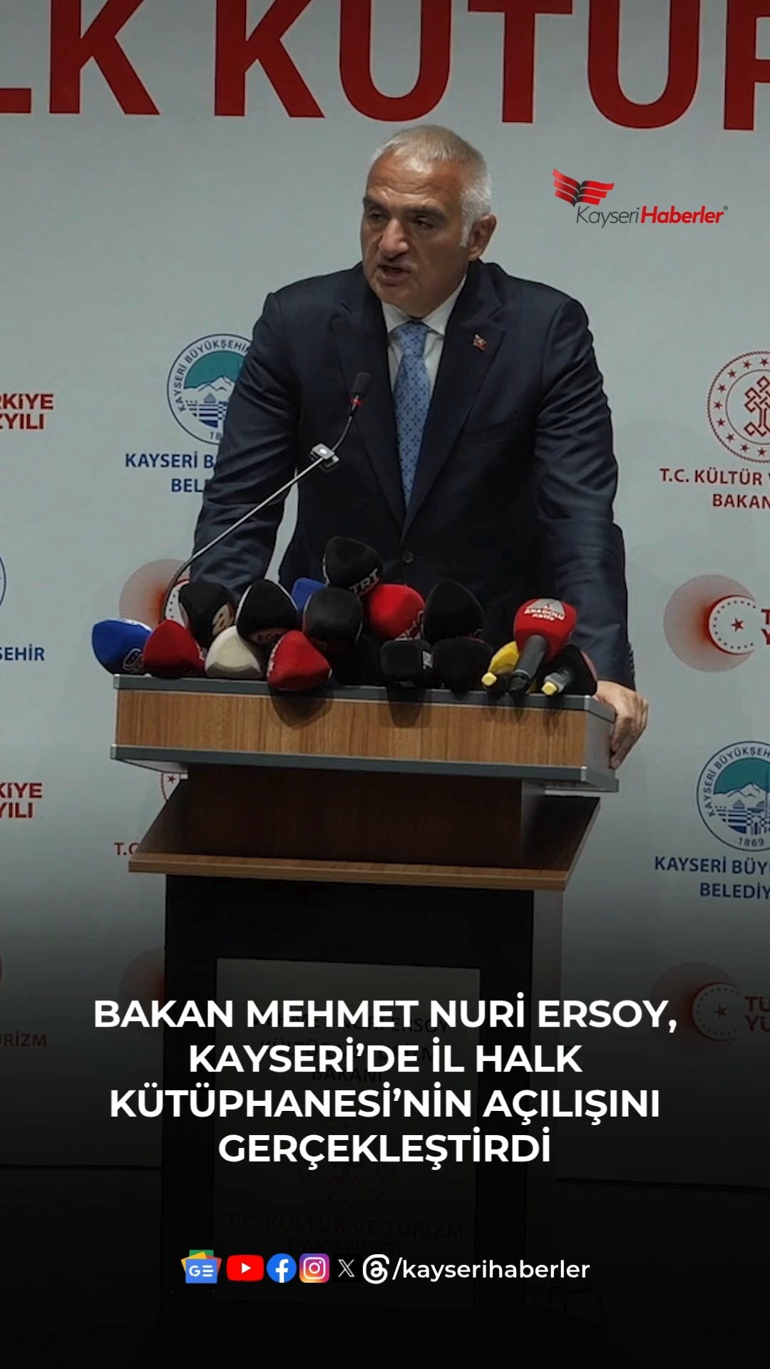 Kayseri'ye Yeni ve Kapsamlı İl Halk Kütüphanesi Açıldı