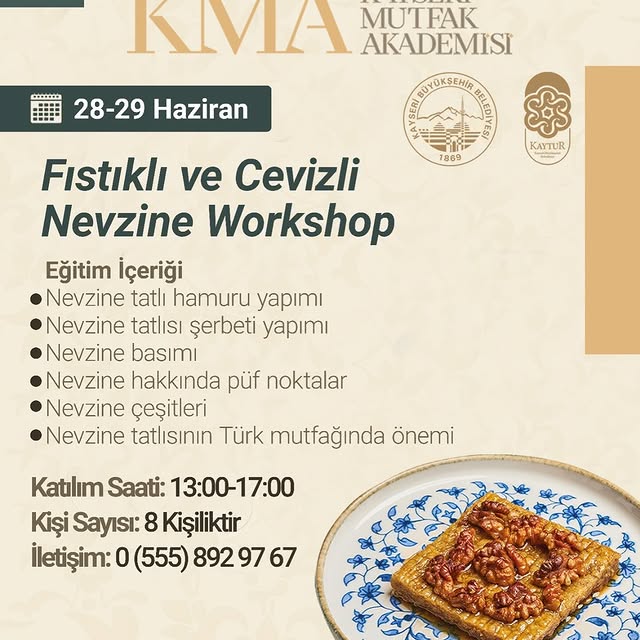 Kayseri'de Mutfak Sanatları Workshop'u Düzenleniyor