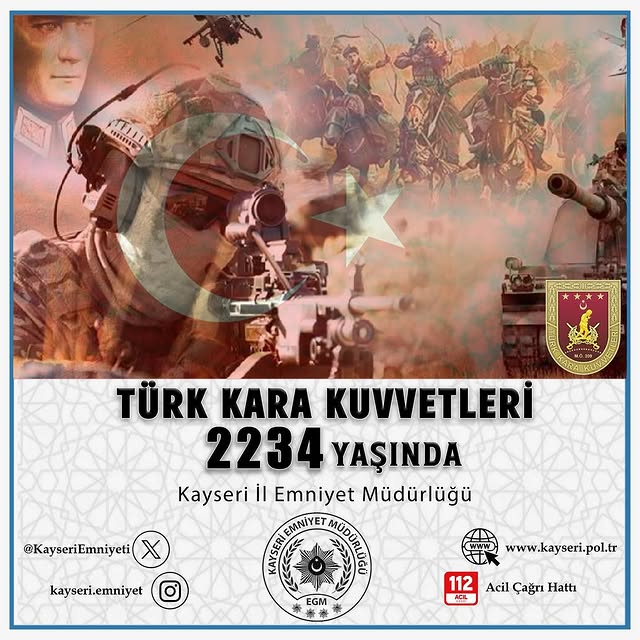 Türk Kara Kuvvetleri 2234. Kuruluş Yıl Dönümü Kutlandı
