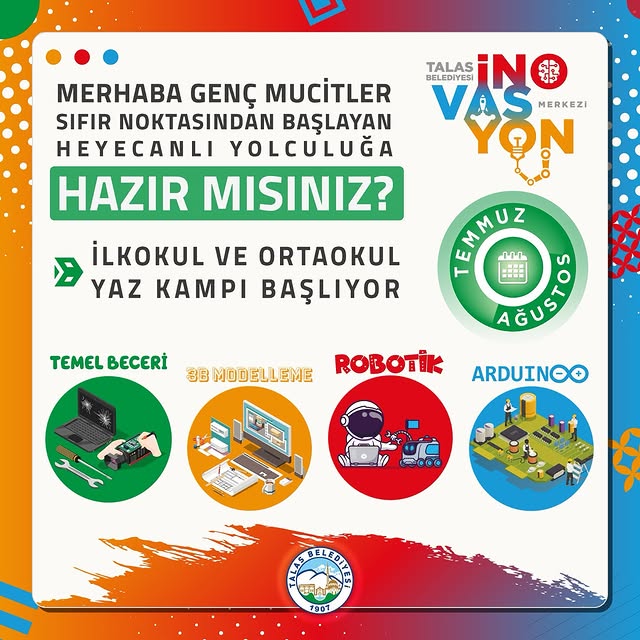 Talas Belediyesi Yaz Kurslarıyla Çocukları Geleceğin Kodlama Becerileriyle Buluşturuyor