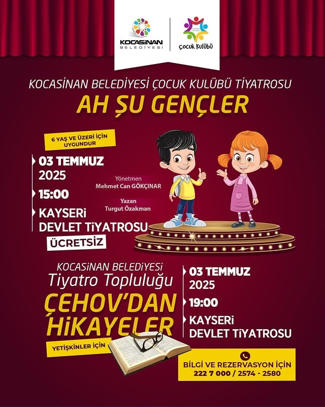 Kocasinan'da Tiyatro Dolu Bir Gün: Çocuklar ve Yetişkinler İçin Gösteriler