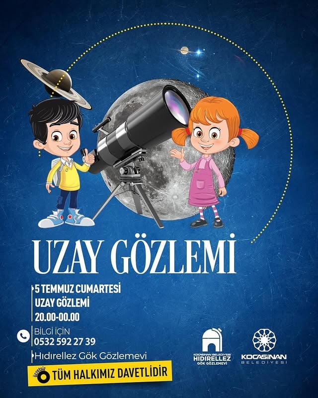 Kocasinan Belediyesi'nden Ücretsiz Uzay Gözlemi Etkinliği