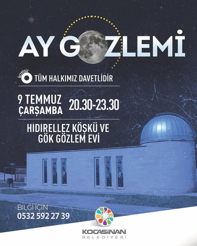 Kocasinan Belediyesi'nden Ücretsiz Ay Gözlemi Etkinliği