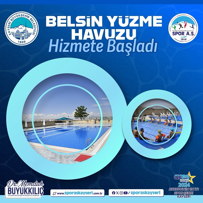 Kayseri Büyükşehir Belediyesi BELSİN Yüzme Havuzu Hizmete Açılıyor