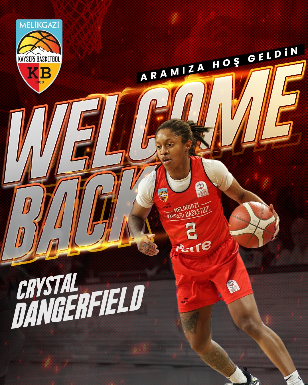 Melikgazi Kayseri Basketbol SK, Crystal Dangerfield ile Sözleşmeyi Yeniledi