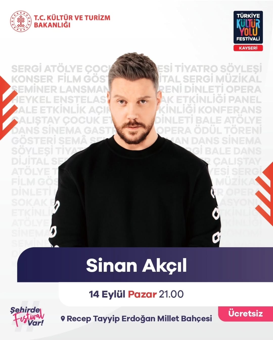 Sinan Akçıl, Kayseri'de Ücretsiz Konser Verecek