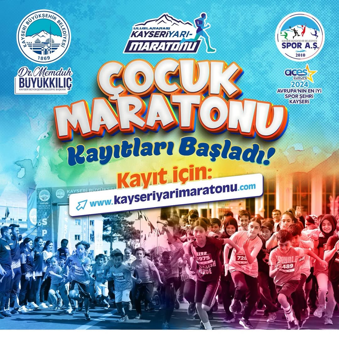 Kayseri'de Minik Adımlar Büyük Heyecana Dönüşüyor: Çocuk Maratonu Kayıtları Başladı
