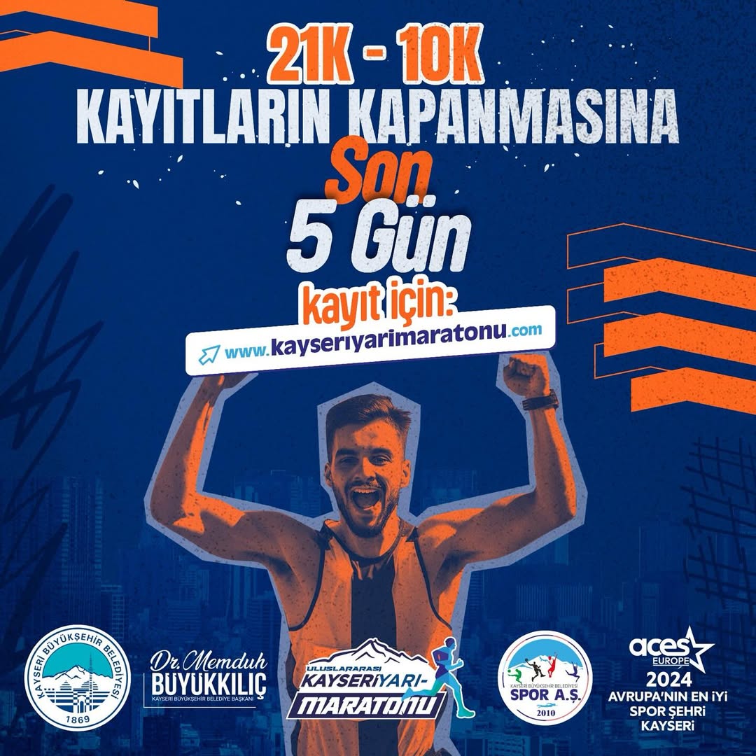 Kayseri Uluslararası Yarı Maratonu'na Son 5 Gün: Kayıtlar Kapanıyor
